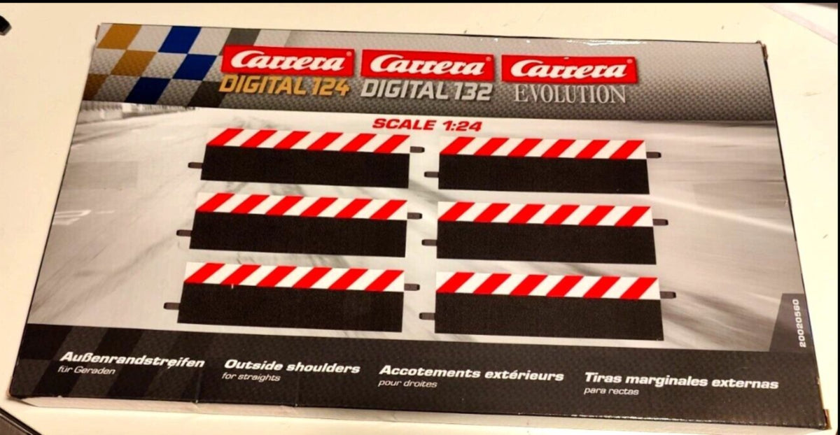 Carrera 20560 Straight Track Shoulders Borders 6 Pack Digital 124 132 Evolution