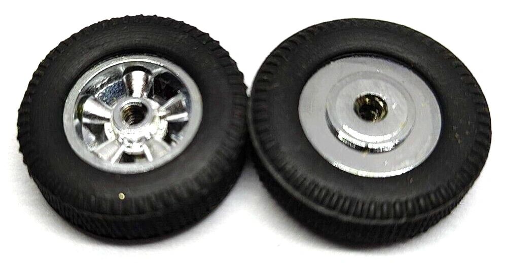 Tires – Strombecker vintage wheels #8336 & #8452 Diamond tires. 1" dia. X 5/16"