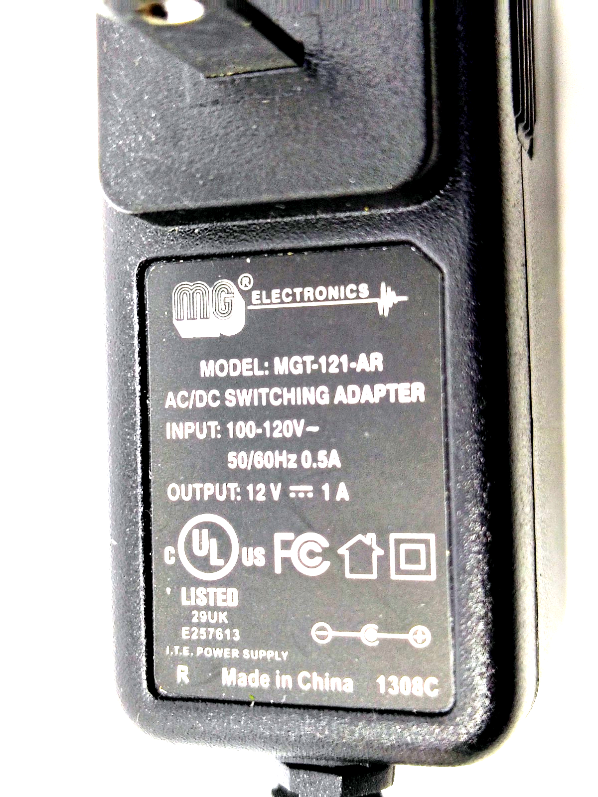 MG Electronics MGT-121-AR Class II 12 VDC 1000mA Power Supply CCTV NEW