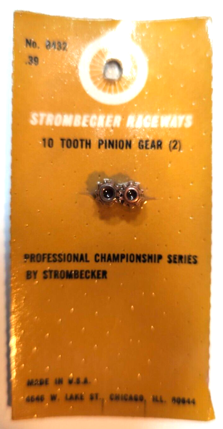 Strombecker Pinion Gear 10 tooth  for 3/32" 0.0925" shaft.   No. 8432 - 1 pair