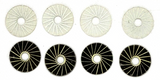 Vintage Spoke wheel inserts Aluminum & acetate.  .0475"OD  .125"ID  Set of four.