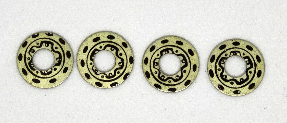 Vintage Porsche aluminum wheel inserts  .0475"OD  .175"ID  Set of four.