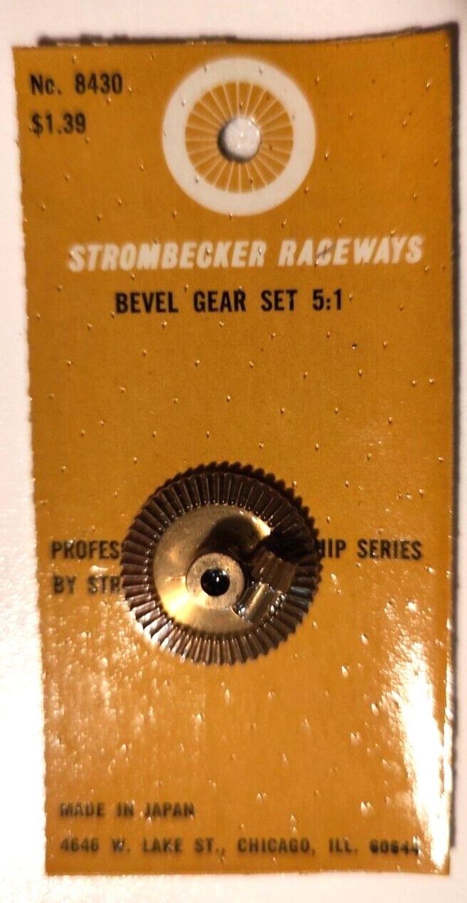 Gears, Strombecker #8430 Gear set 3/32" 0.092" Pinion 1/8" Crown 5 / 1 ratio