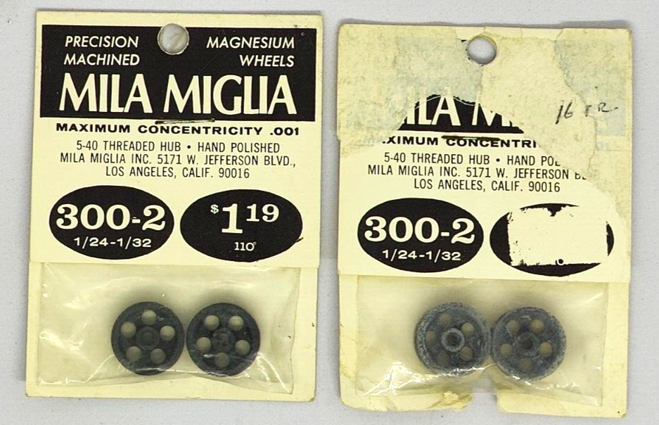 Mila Miglia Precision Magnesium Wheels #300-2 Five hole 1/8" 5-40 threaded 2 pr.