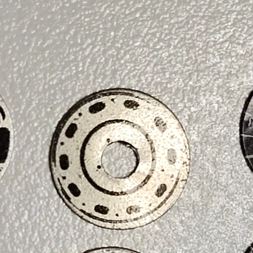 Vintage Jaguar aluminum wheel inserts  .0475"OD  .125"ID  Set of four.