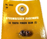 Strombecker Pinion Gear 10 tooth  for 3/32" 0.0925" shaft.   No. 8432 - 1 pair