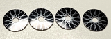 Vintage aluminum Spoke wheel inserts  1/2" OD  .1/8"ID  Set of four.