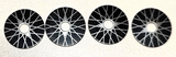 Vintage aluminum Spoke wheel inserts  1/2" OD  .1/8"ID  Set of four.
