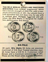 Mila Miglia Precision Magnesium Wheels #700 Five hole 1/8" 5-40 threaded 1pr.