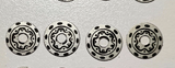 Vintage Porsche aluminum wheel inserts  .0475"OD  .125"ID  Set of four.