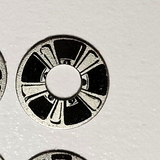 Vintage 5 Spoke aluminum wheel inserts  .0475"OD  .175"ID  Set of four.
