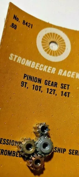 Gears, Strombecker Pinion set 9/10/12/14 T for 3/32" 0.0925" shaft. 48 Pitch.