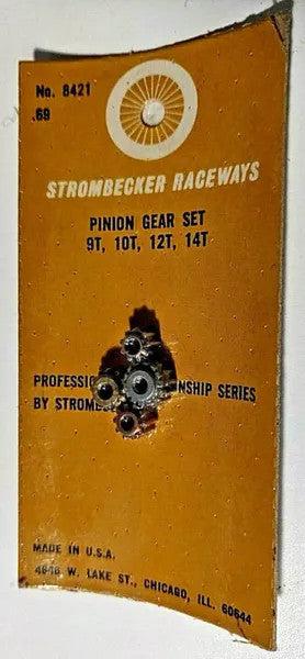 Gears, Strombecker Pinion set 9/10/12/14 T for 3/32" 0.0925" shaft. 48 Pitch.