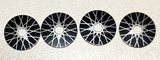 Vintage aluminum Spoke wheel inserts  1/2" OD  .1/8"ID  Set of four.