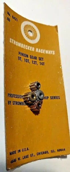 Gears, Strombecker Pinion set 9/10/12/14 T for 3/32" 0.0925" shaft. 48 Pitch.