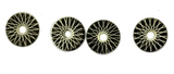Vintage Spoke wheel inserts Aluminum & acetate.  .0475"OD  .125"ID  Set of four.