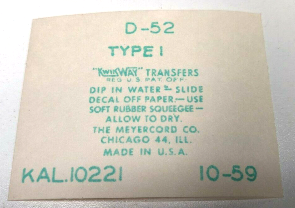 Strombecker vintage decal sheet for 1/24 scale Lancia  Ferrari #25