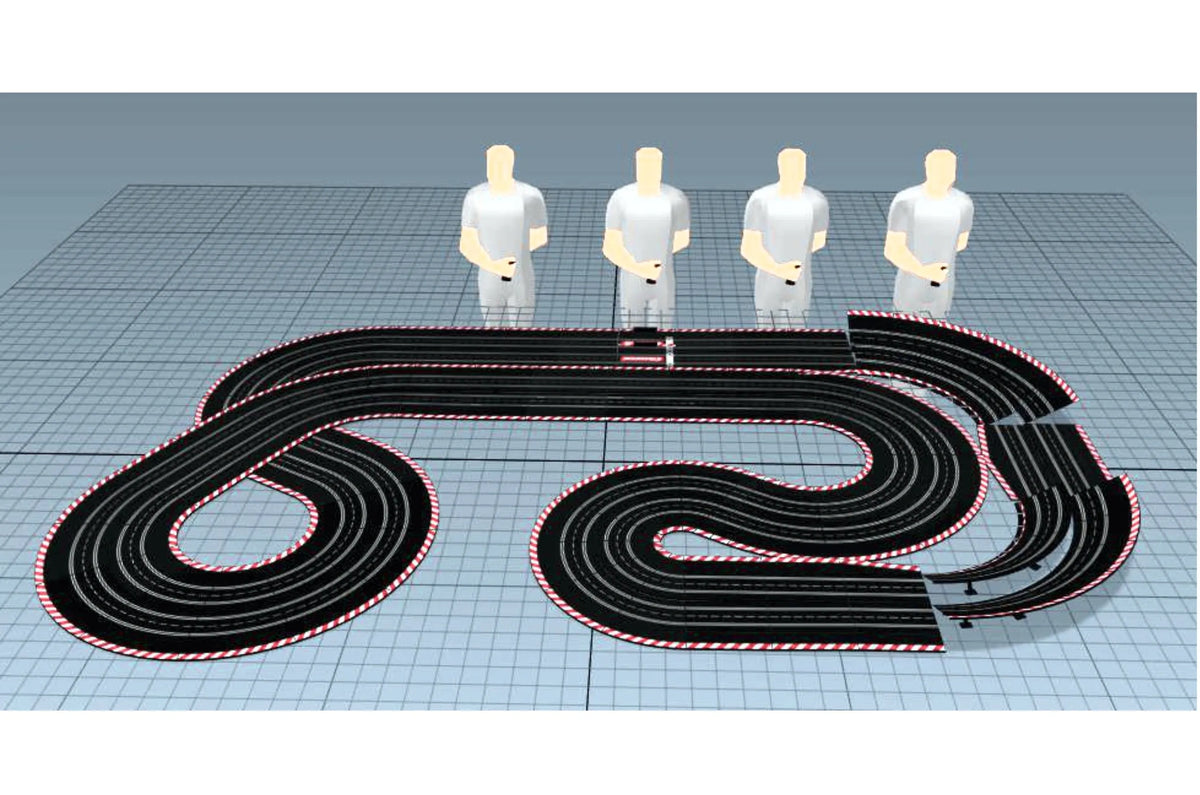 Complete Track Kit – Black Diamond 4-Lane Analog 64' – 9.85' x 16.4'