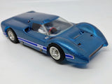 Vintage MPC Ford J Car metallic blue front three-quarter view