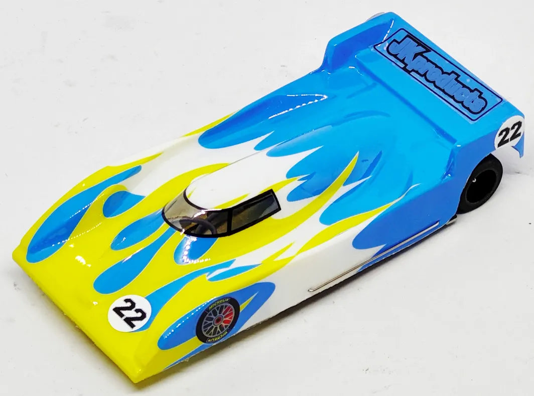 JK Cheetah Direct Drive steel 1/32 Slot Car - Mazda Dyson Yellow,White,Light Blue