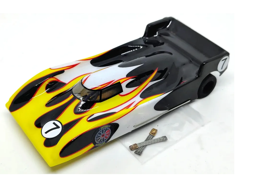 JK Cheetah 1/32 Anglewinder - Mazda Dyson Yellow, White. Black flame