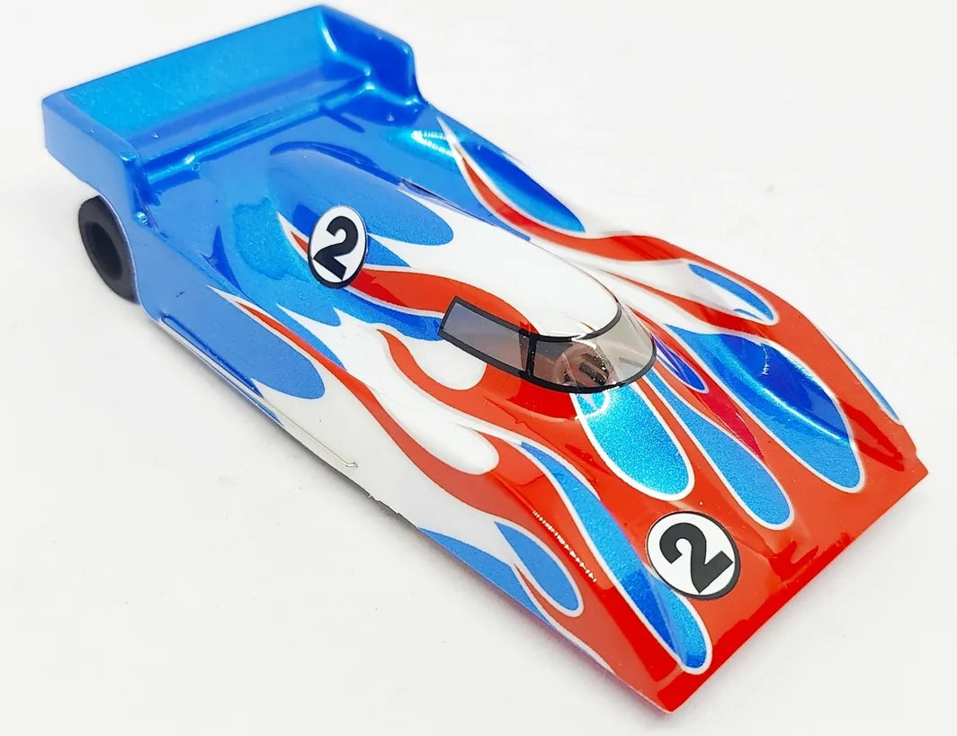 JK Cheetah Anglewinder steel 1/32 Slot Car - Mazda Dyson R/W/B
