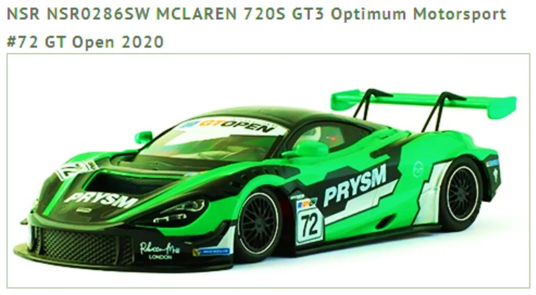 NSR MCLaren 720S GT3 Optimum Motorsport #72 GT SW Shark 25K EVO