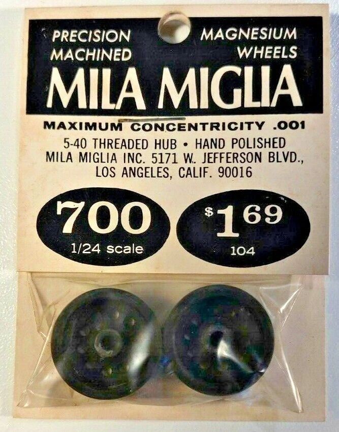 Wheels, Mila Miglia Precision Magnesium #700 Five hole 1/8" 5-40 threaded 1pr.