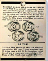 Wheels, Mila Miglia Precision Magnesium #700 Five hole 1/8" 5-40 threaded 1pr.