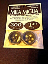 Wheels, Mila Miglia Precision Magnesium #300 Five hole 1/8" 5-40 threaded 1pr.