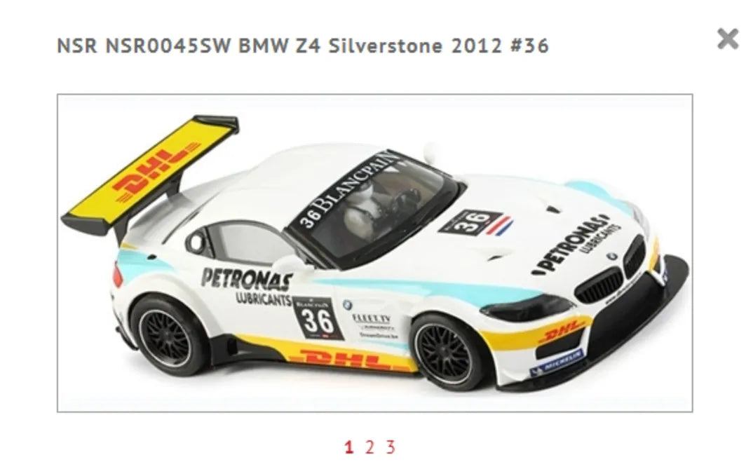 NSR 1/32 Analog RTR BMW Z4 Silverstone 2012 #36