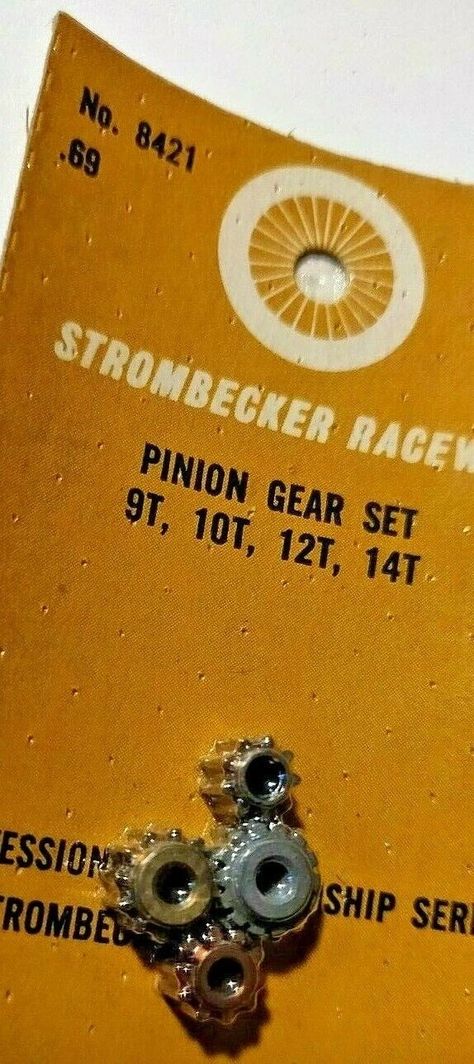 Gears, Strombecker Pinion Gear set 9/10/12/14 tooth for 3/32" 0.0925" shaft. 48 Pitch.