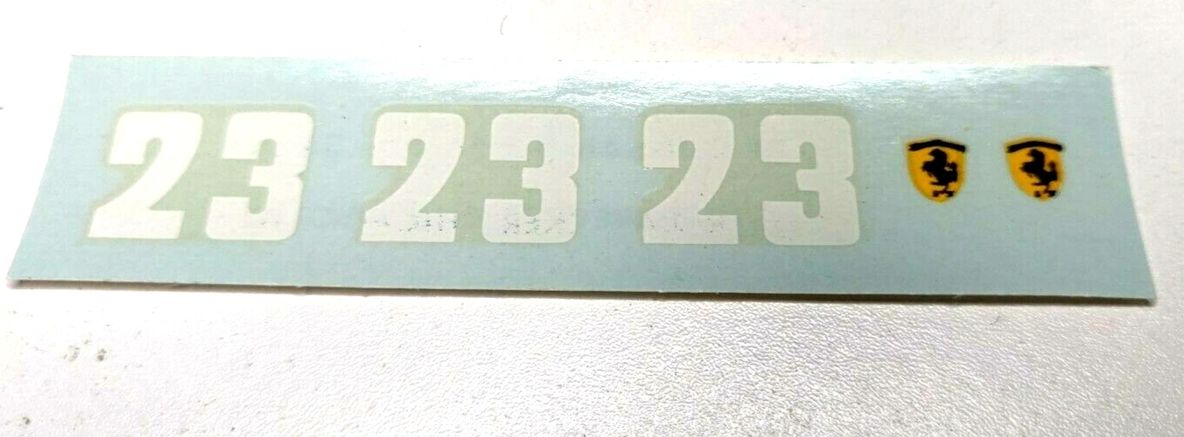 Decals 1/24 Ferrari #23 Strombecker Vintage Original Slot Car NOS