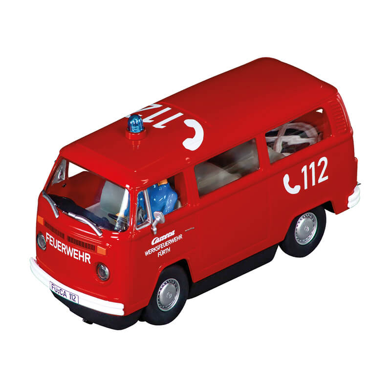 Carrera 32083 VW Bus T2b Fire Brigade Digital 132 Lights Sound 1/32 Slot Car