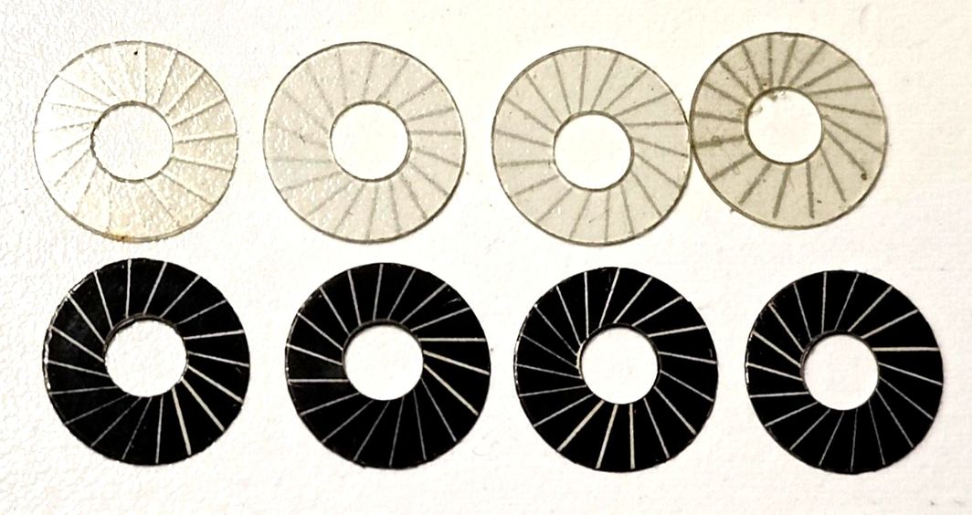 Wheel Inserts – Vintage Spoke wheel inserts Aluminum & acetate..0475"OD.175"ID