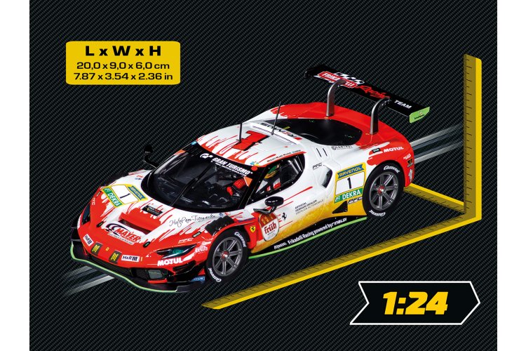 Carrera 23988 Ferrari 296 GT3 Frikadelli Racing No.1 dimensions view
