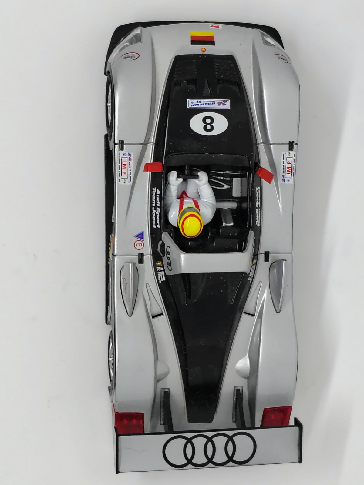 Top view Carrera Audi R8R number 8 Audi Sport Team Joest