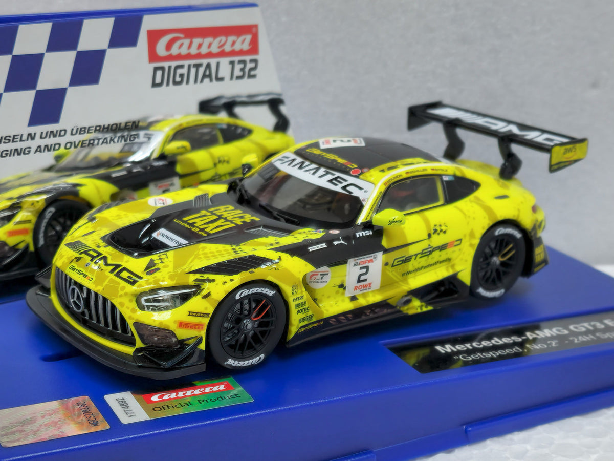 Carrera 32063 Mercedes-AMG GT3 Evo GetSpeed No.2 front three-quarter view