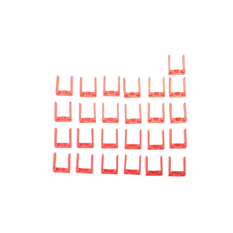 Carrera 85204 red U-shaped track connection clips, 24 pieces