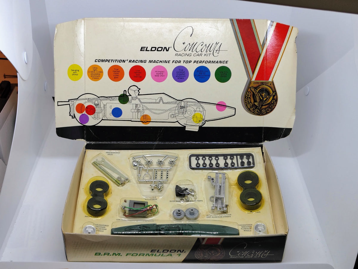 Vintage Eldon Concours BRM Formula 1 kit – actual contents and packaging