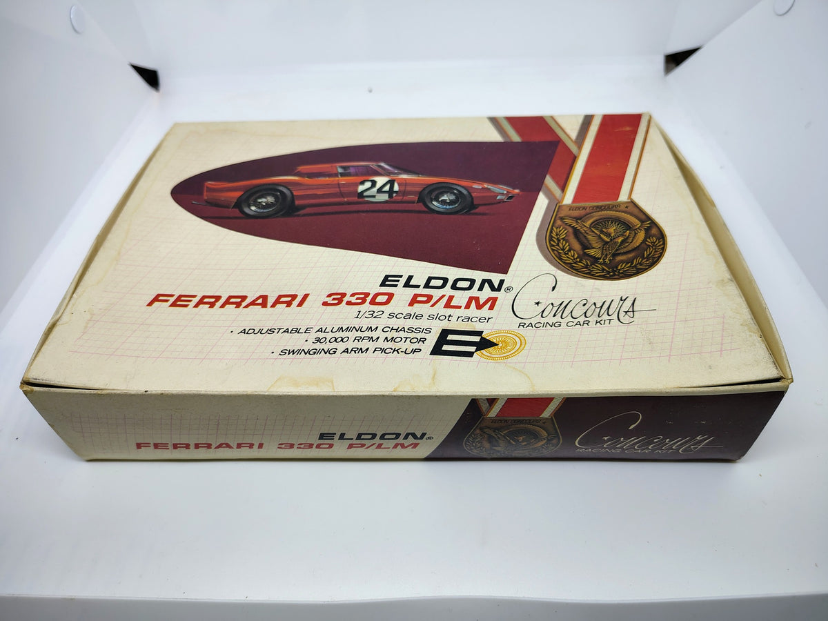 Vintage Eldon Concours Ferrari 330 P/LM 1/32 kit – actual contents, original box and paperwork