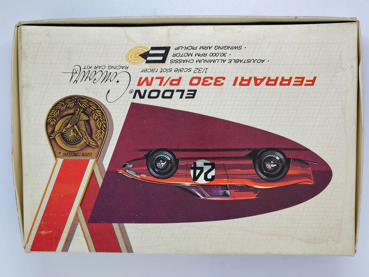 Vintage Eldon Concours Ferrari 330 P/LM 1/32 kit – actual contents, original box and paperwork