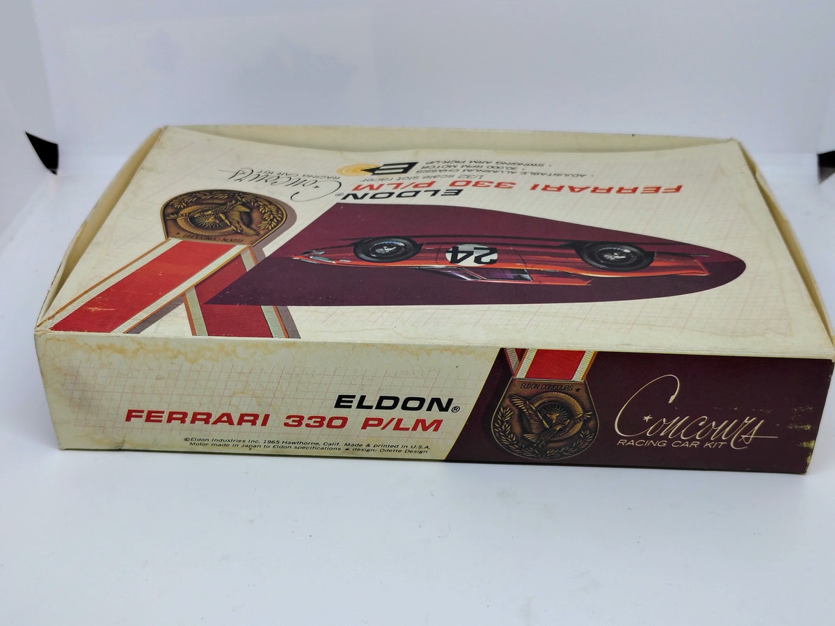 Vintage Eldon Concours Ferrari 330 P/LM 1/32 kit – actual contents, original box and paperwork