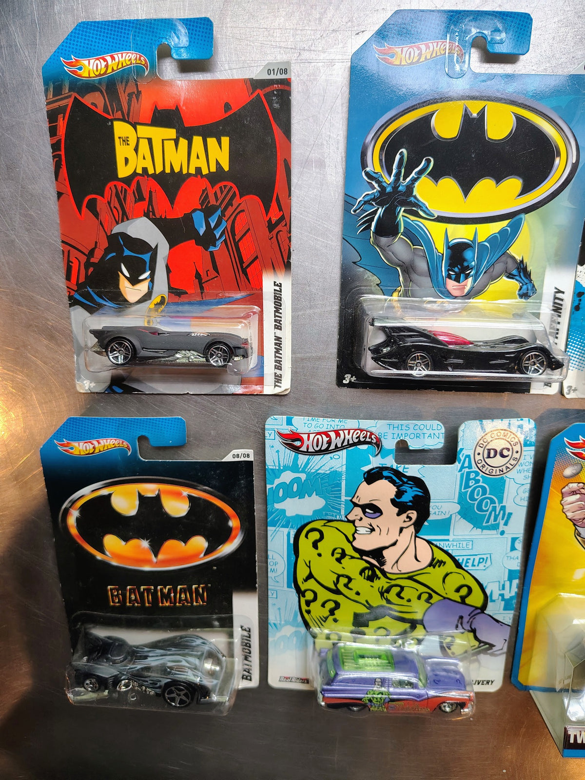 Batman diecast vehicles sealed in original Hot Wheels cards