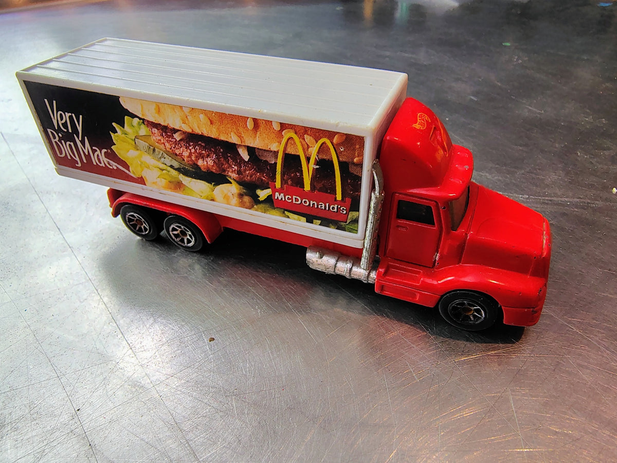 McDonalds Very Big Mac red and white Hot Wheels diecast truck front