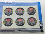 JK Products S36-3 Michelin 5/8 inch front wheel stickers close-up