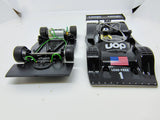 MR Slotcar MR1033 Shadow DN4 body removed beside complete chassis