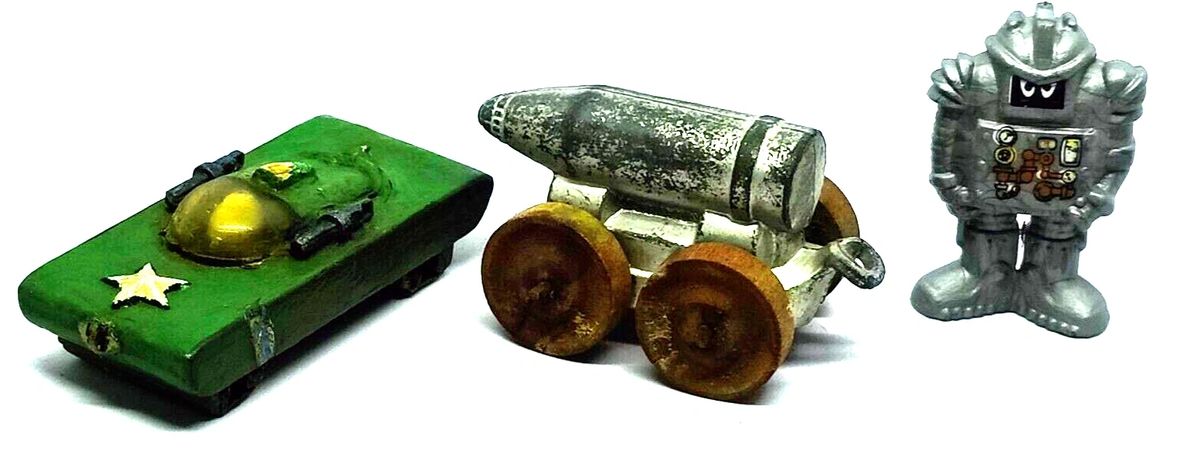Vintage Bomb Carriage Handmade Tank and Robot
