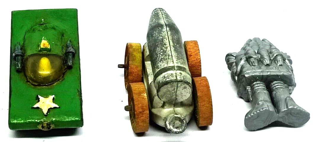 Vintage Bomb Carriage Handmade Tank and Robot