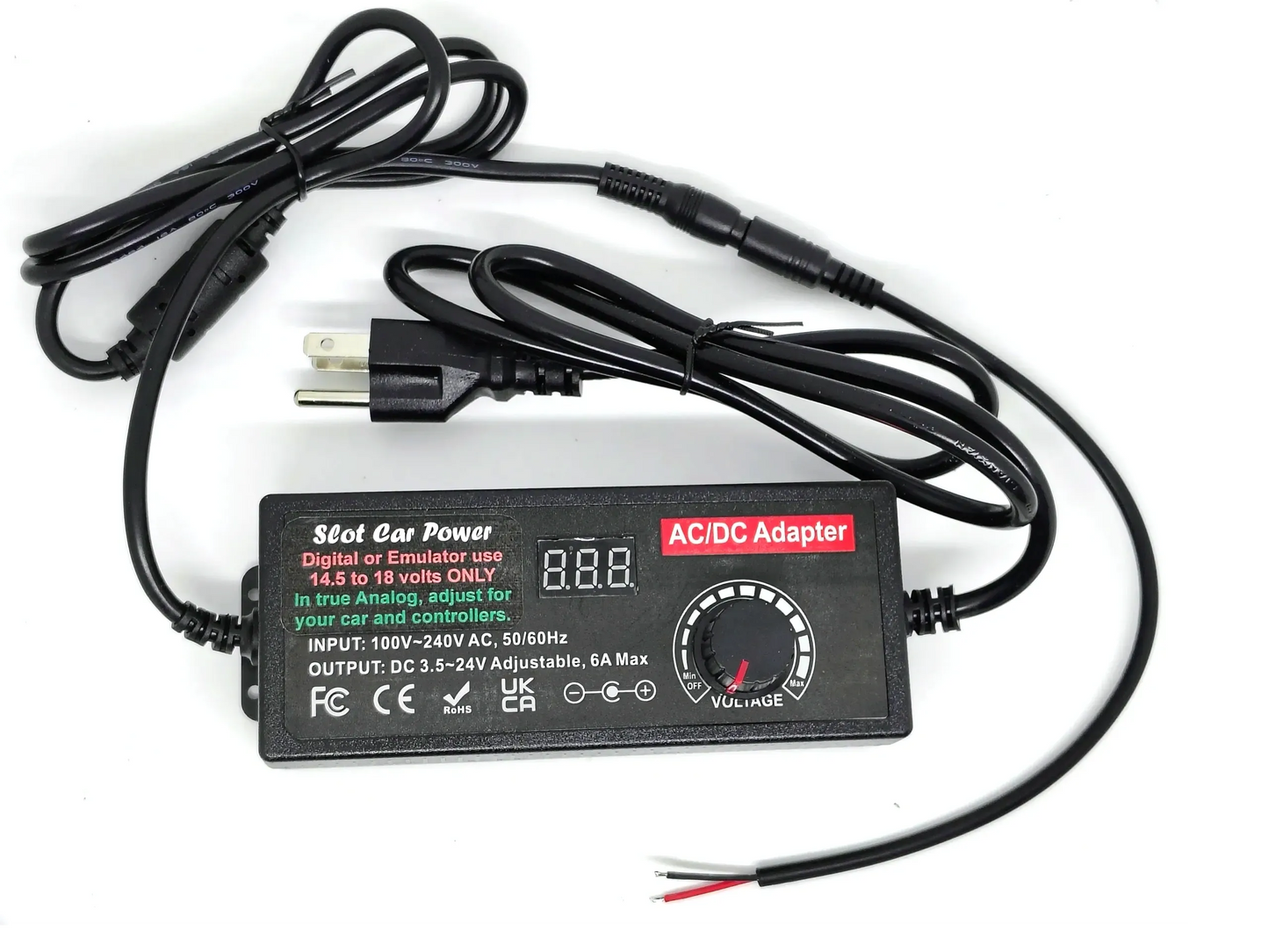 6 Ampere variable slot car power supply with meter